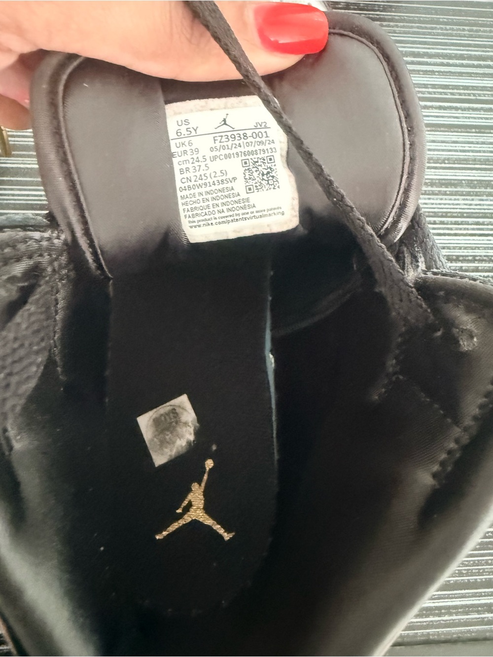 Jordan Kids Black with Gold Jumpman Sneakers